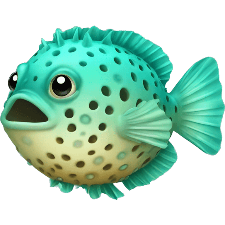 Turquoise puffer fish emoji