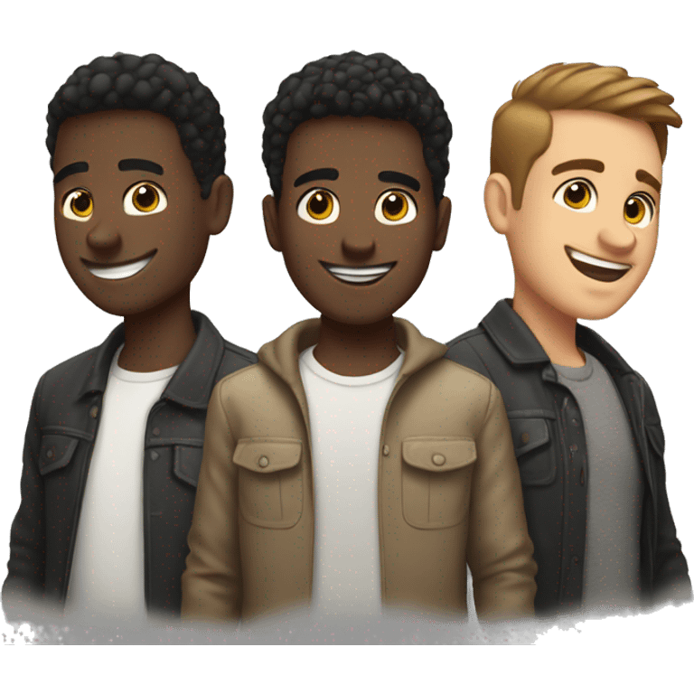 3 handsome guys are friends emoji