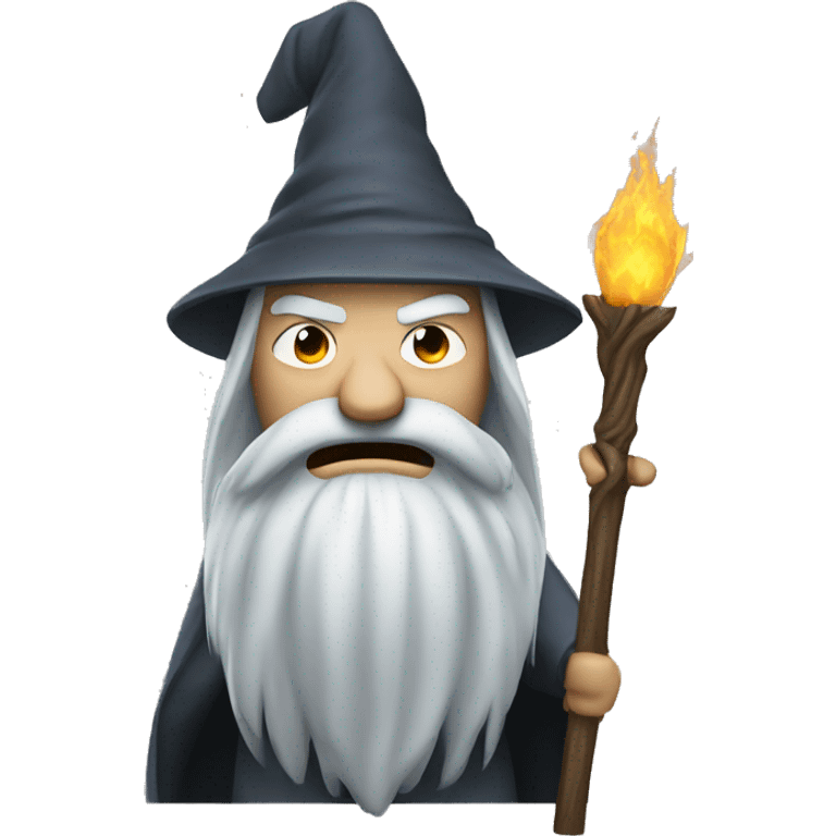 angry wizard with big beard and staff emoji