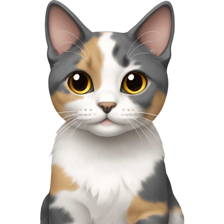 Dilute calico sitting emoji