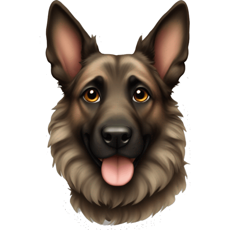 Brindle shepherd with brindle fur pointed ears  emoji