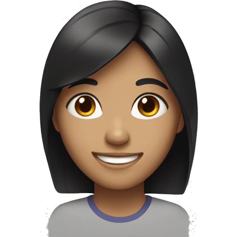 smiling girl with black hair emoji