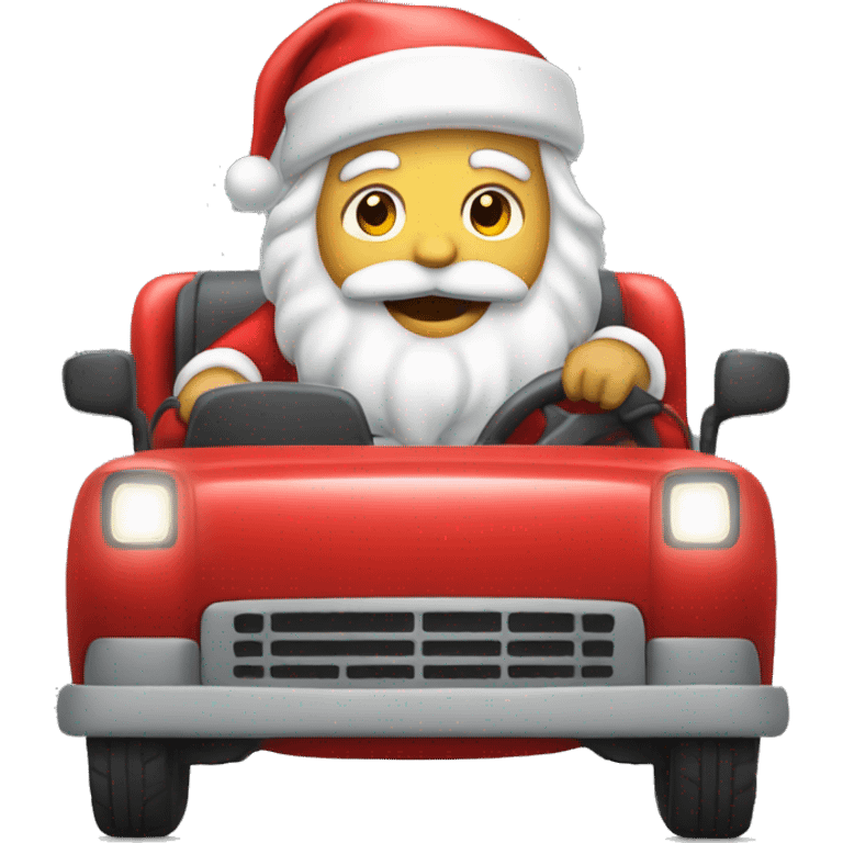 Santa driving a school bis emoji