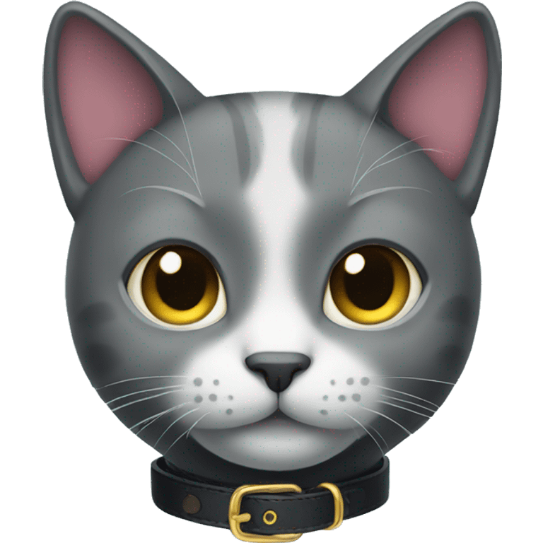 Cat wearing Dark iridescent collar  emoji