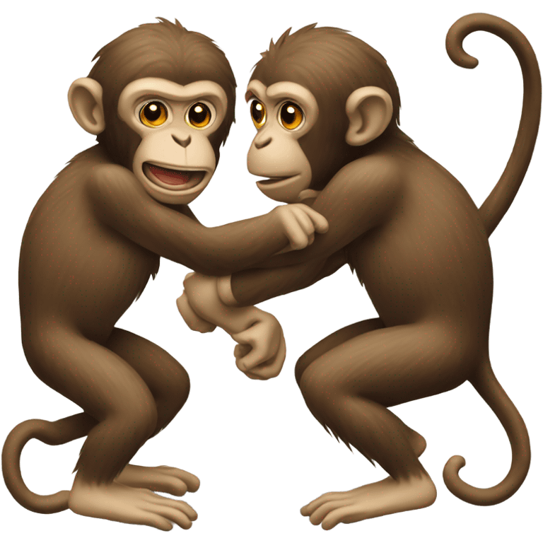 Monkeys fighting emoji