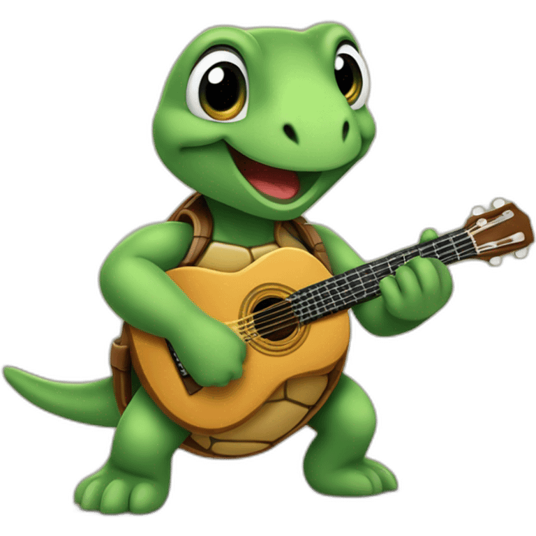 Tortue qui joue de la guitare emoji