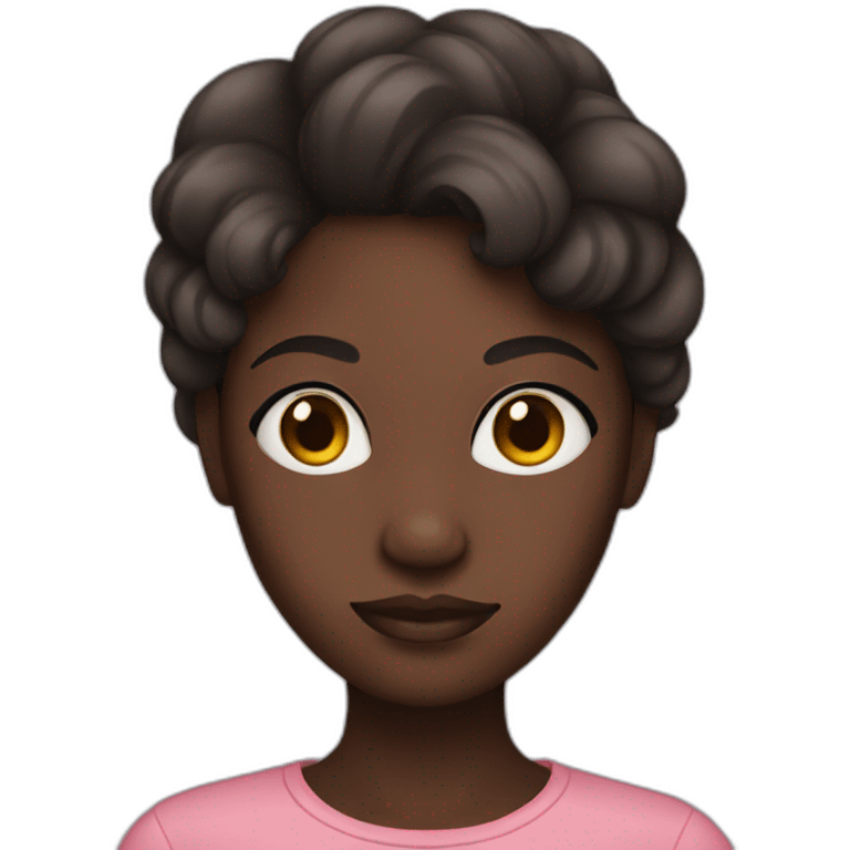 Woman with dark skin and big eyes emoji