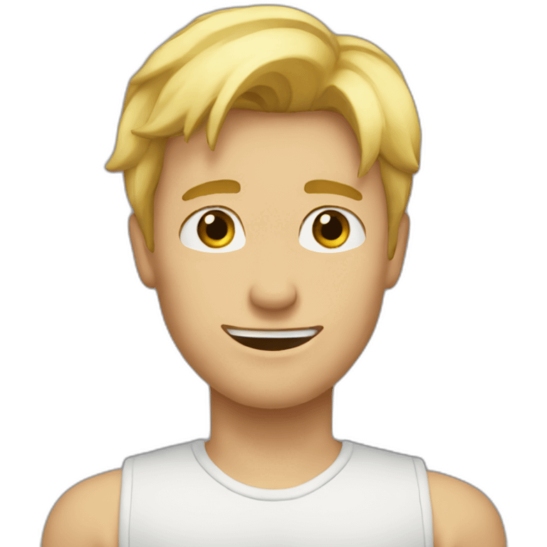 blond guy saying GG emoji