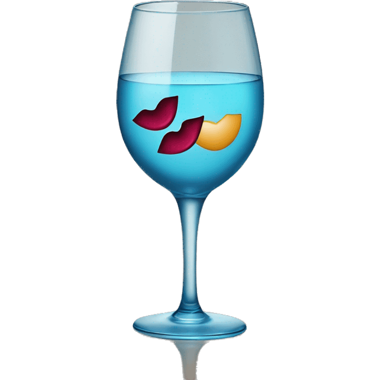 Wineglass with kiss on it emoji