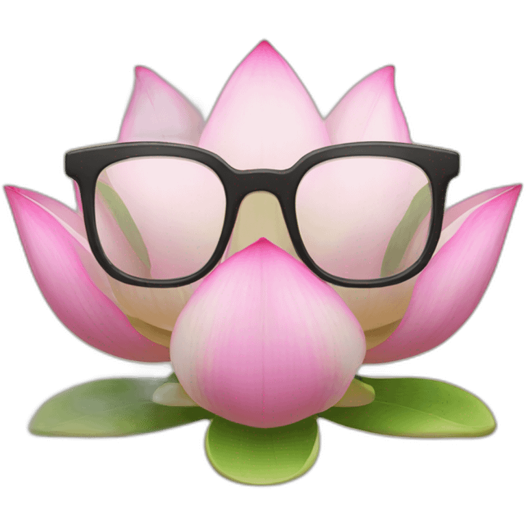 lotus flower with glasses emoji