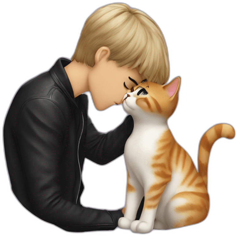 Justin Bieber kissing cat emoji