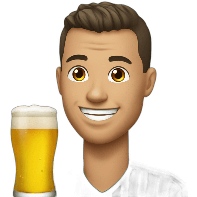 Ronaldo avec une bière emoji