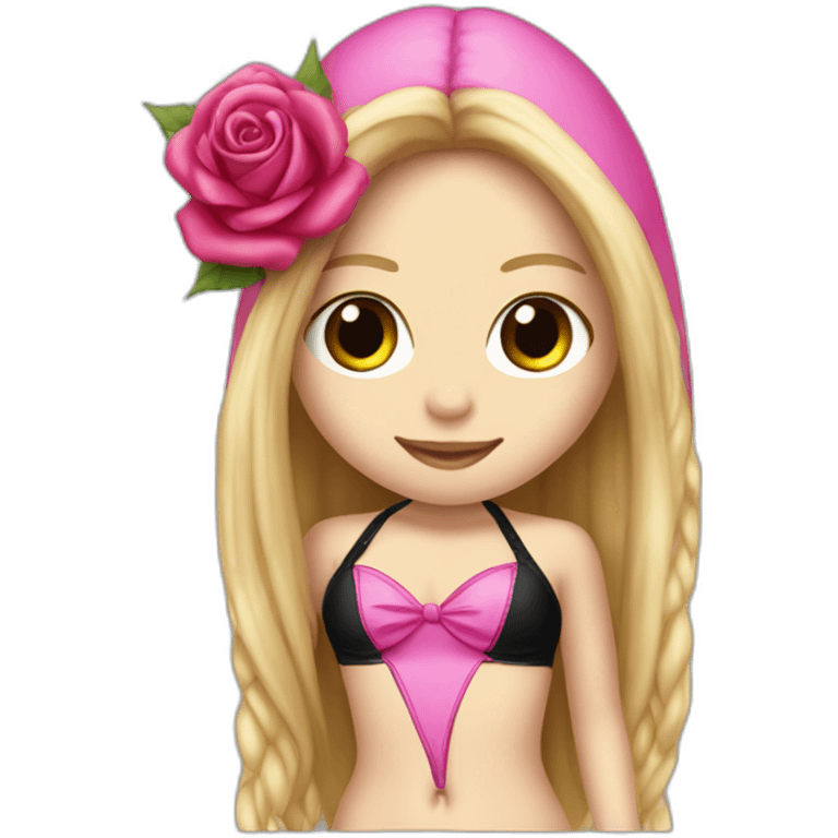 Avril Lavigne bikini rose emoji