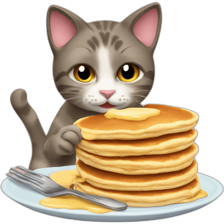 cat eating pancakes emoji