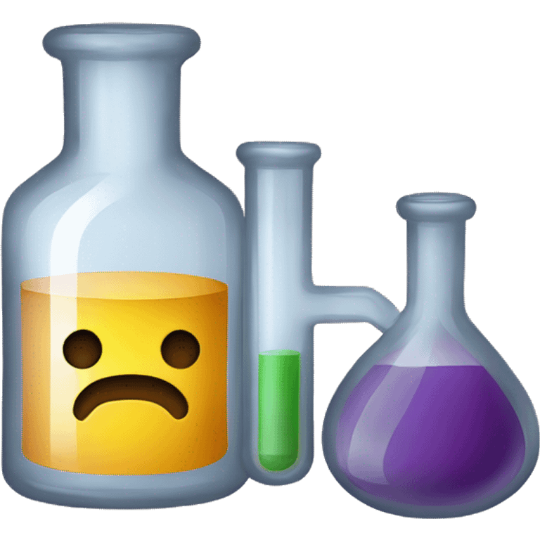 frasco con fórmula química emoji