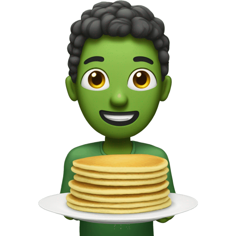 Pickle holding pancakes emoji