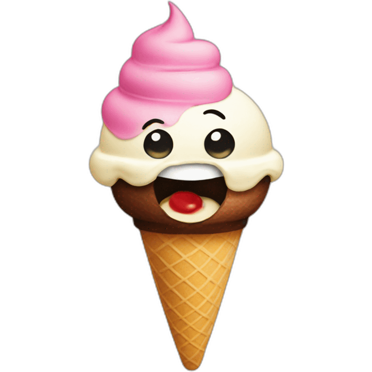 Letter B eating ice cream emoji