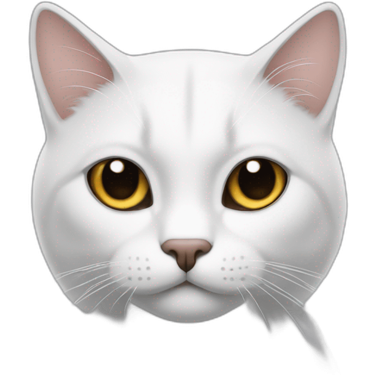 Gato blanco manchas negras emoji