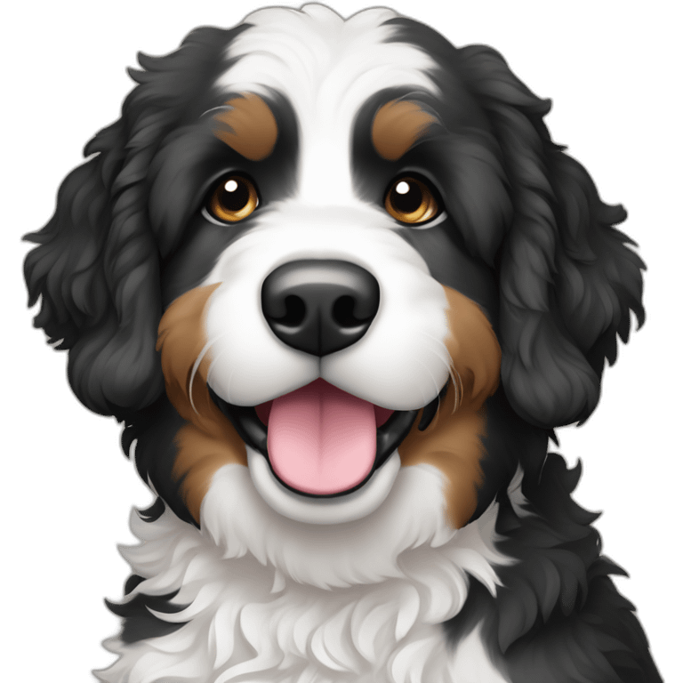 black and white bernedoodle emoji