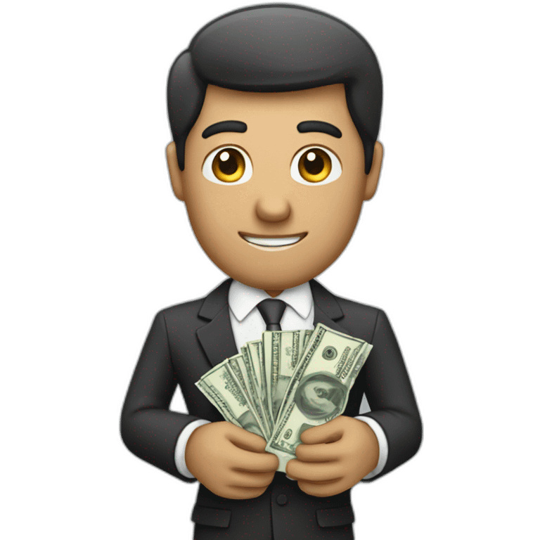 money in hand of business man emoji