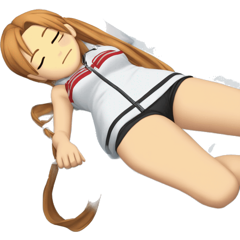 laying down sleeping full body Asuna anime sword art online one piece swim suiting  emoji