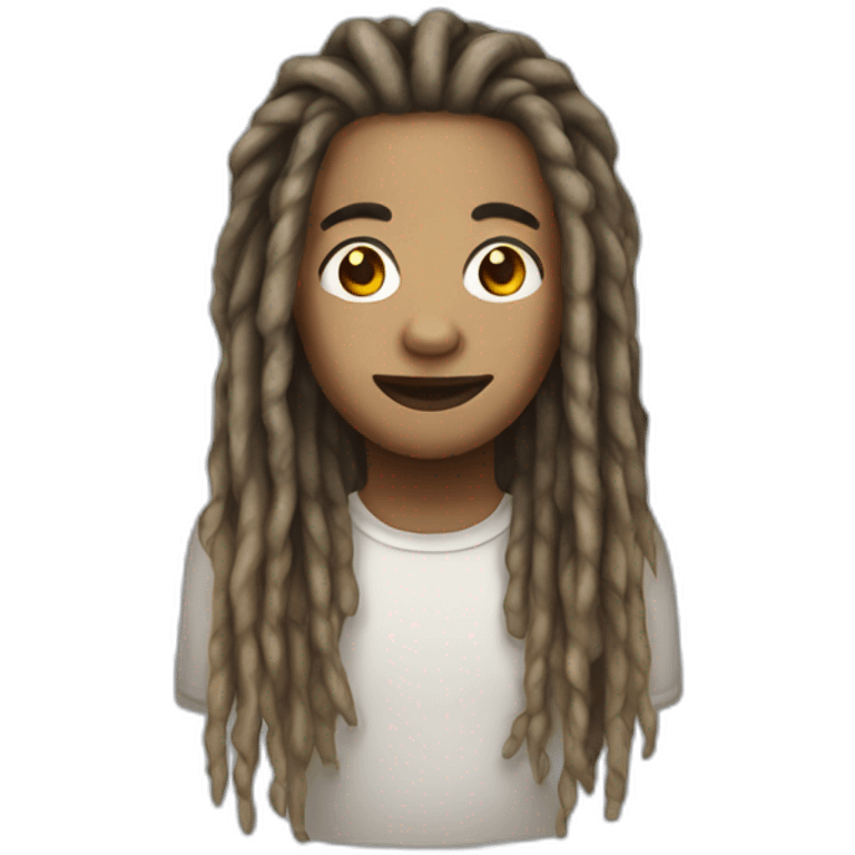 Dreadlocks with light skin emoji