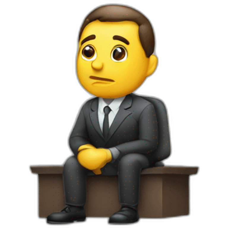 bussinesman sitting and thinking  emoji