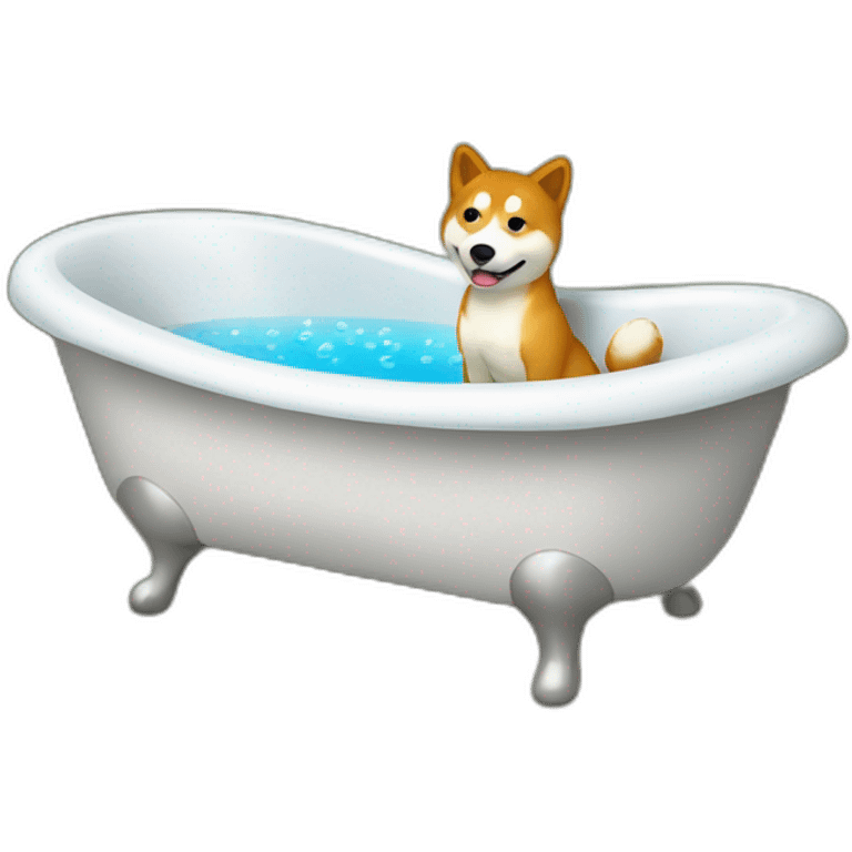 bath tub in shiba emoji