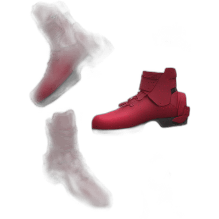 futuristic Autonomous Combat colored crimson armored boots emoji