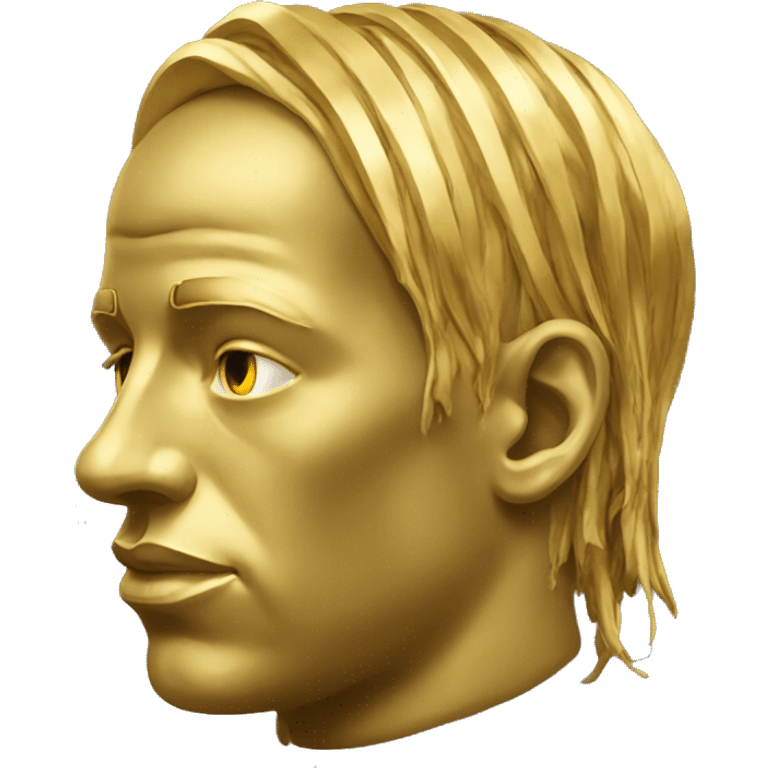 Golden ancient head sculpture  travis scott head emoji