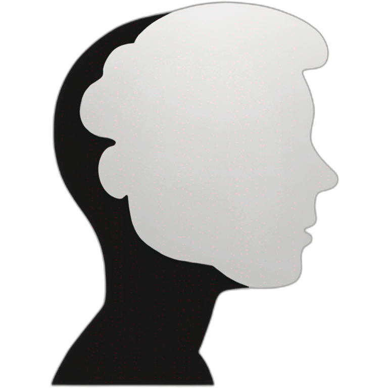 silhouette of a person, question mark on their face  emoji