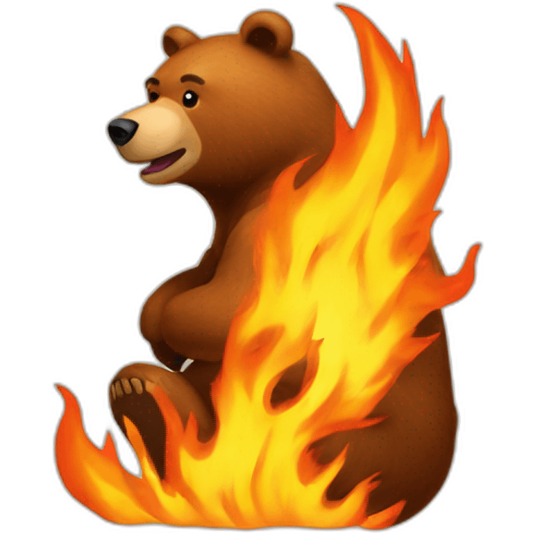 Bear-on-fire emoji