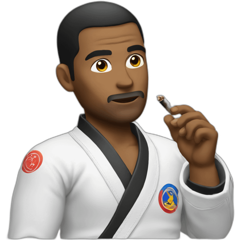 Jiu-jitsu guy smoking cigar emoji