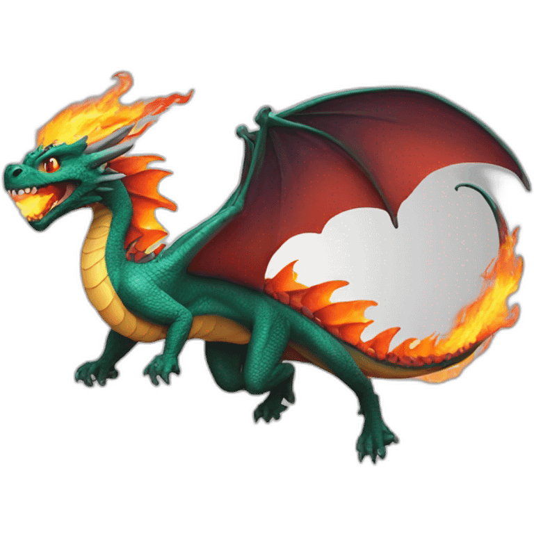 dragon flying with fire in tail emoji