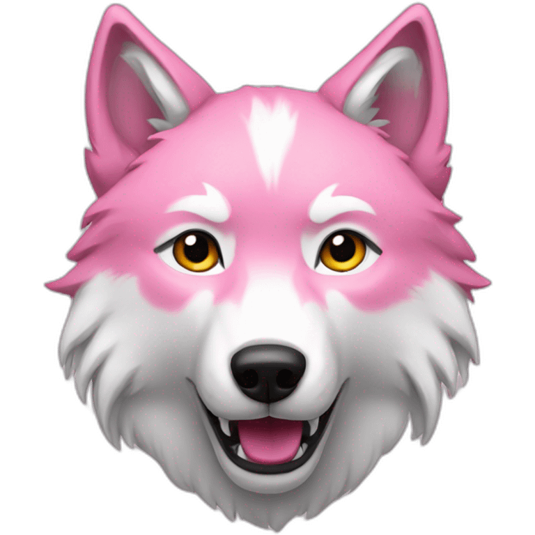 pink white wolf emoji