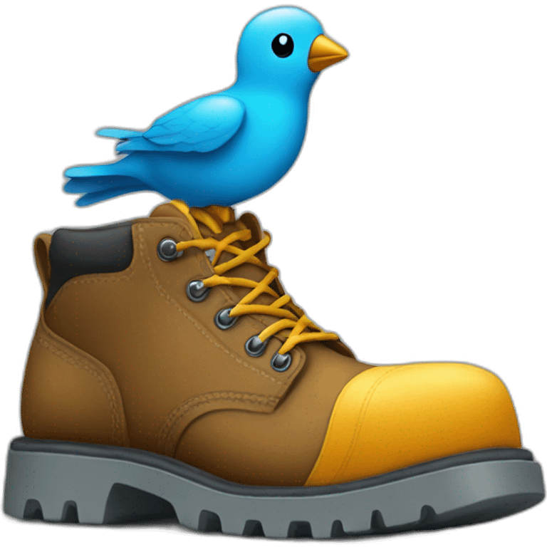 Twitter bird with workboots emoji