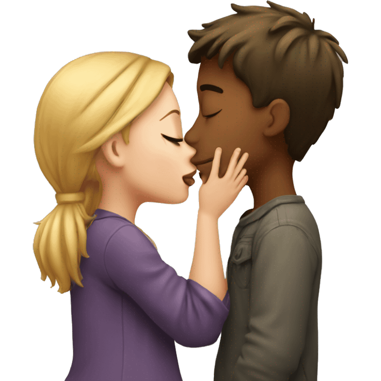 Boy kissing girl emoji