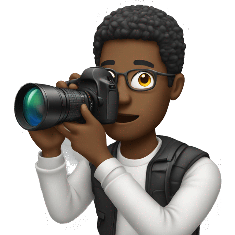 Black man doing photography  emoji