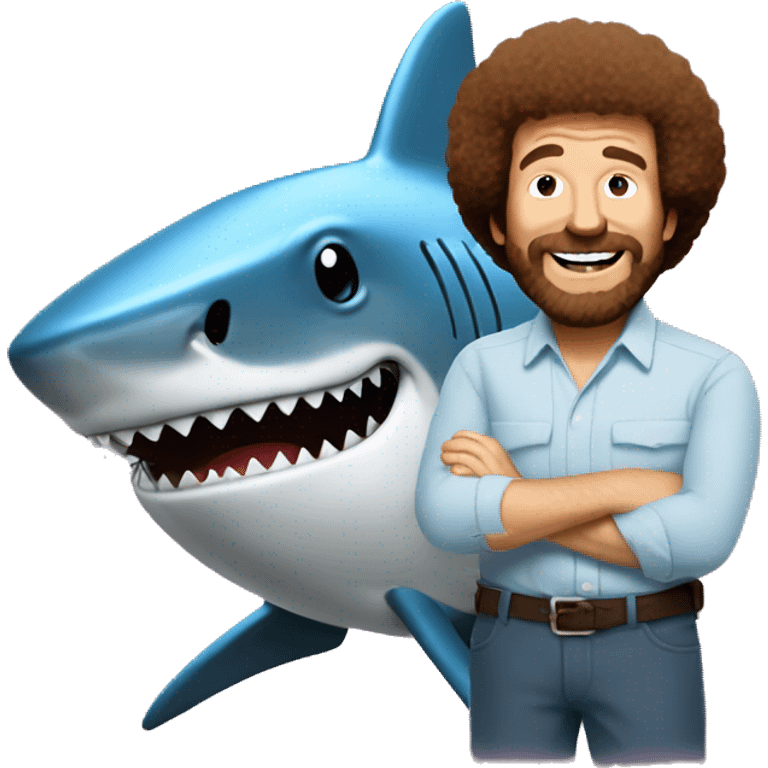 Bob Ross and Shark emoji