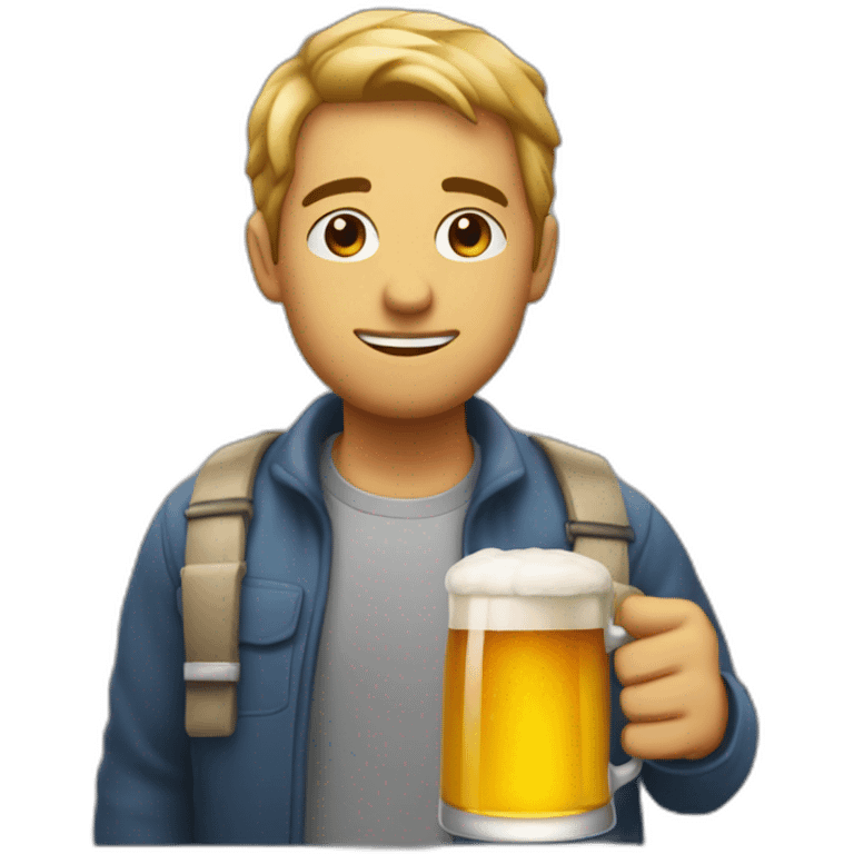 Moi avec une bière  emoji