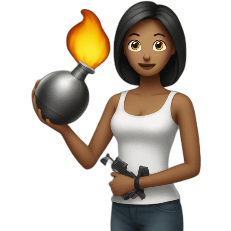 women and bomb emoji