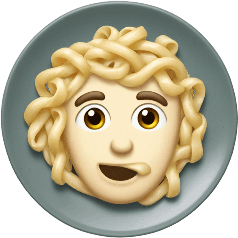 Plate of Alfredo pasta emoji