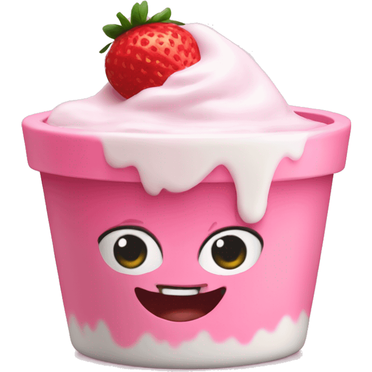 Pink strawberry yogurt  emoji