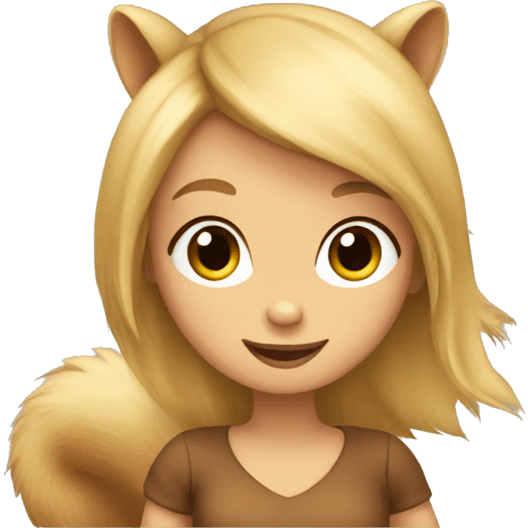 A blond girl as a squirrel  emoji