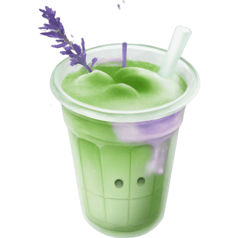 iced matcha with lavender syrup emoji