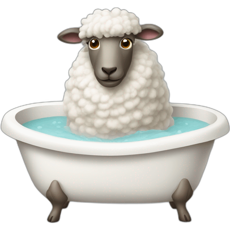 sheep in a bathtub emoji