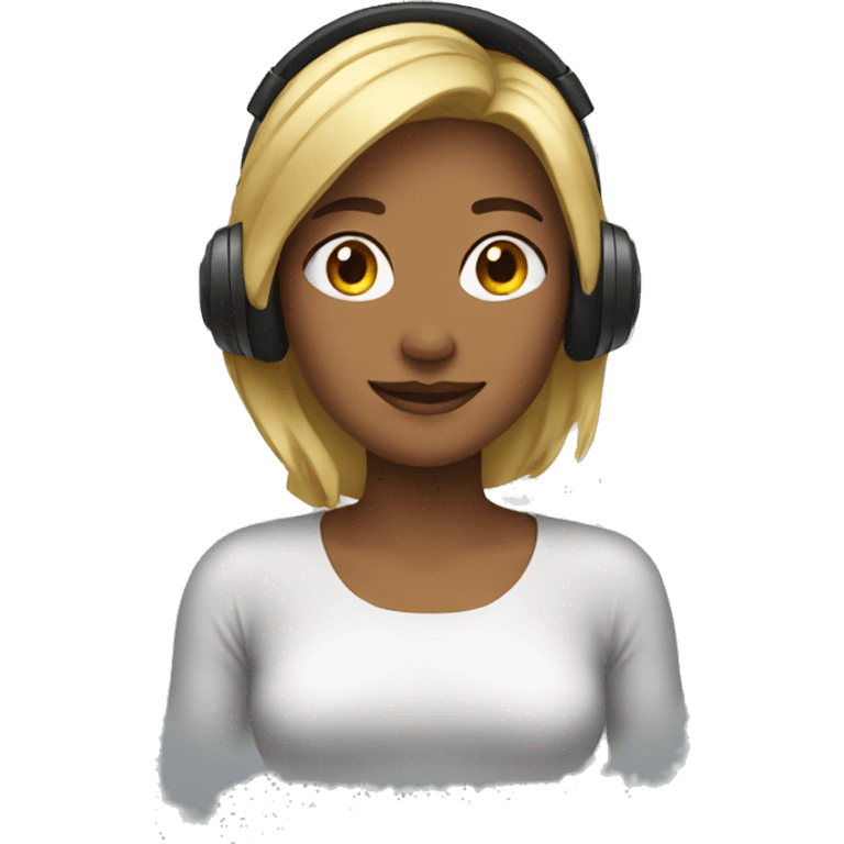 Woman with headphone emoji