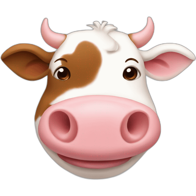 Cow with pig emoji