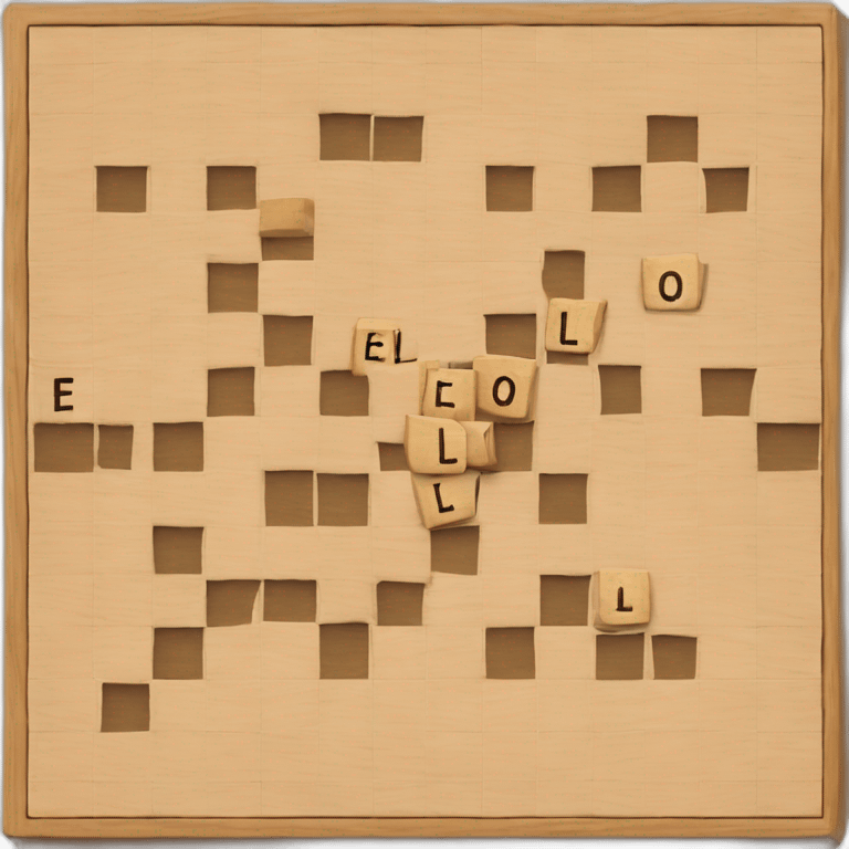 Cutout of a Scrabble board with the word elo on it emoji