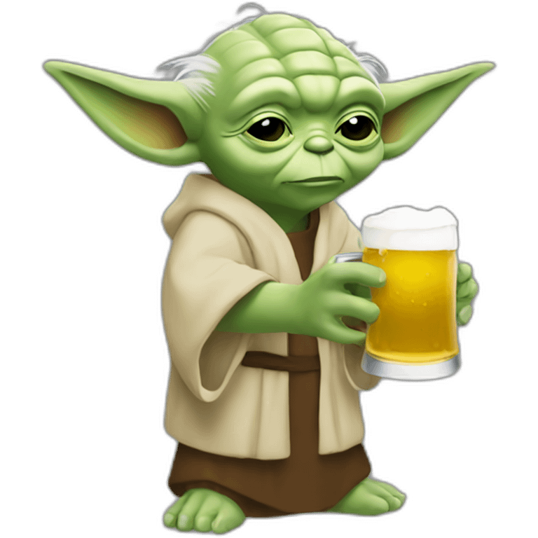 Yoda driking beer  emoji